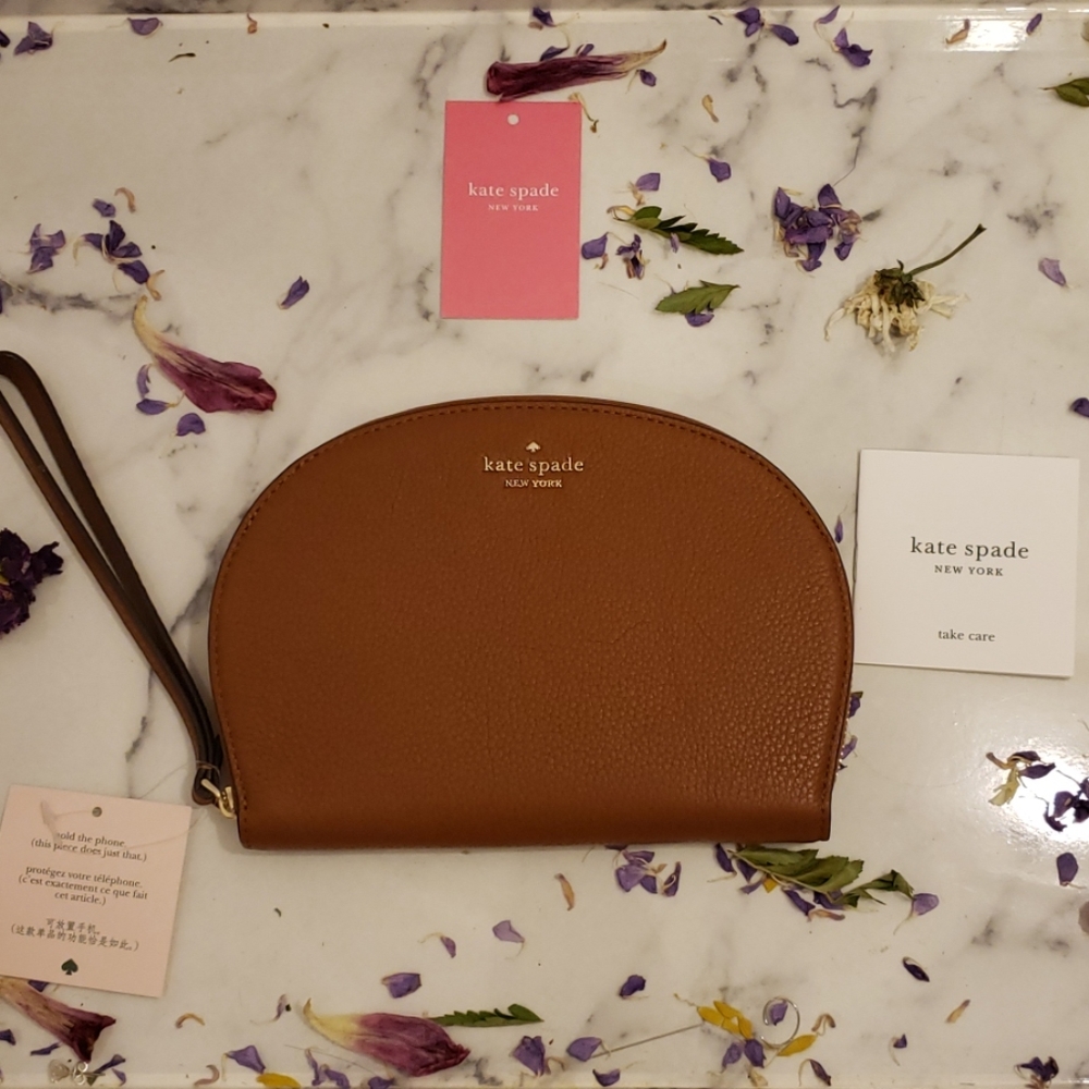 Kate Spade Brown Half Moon Wristlet
